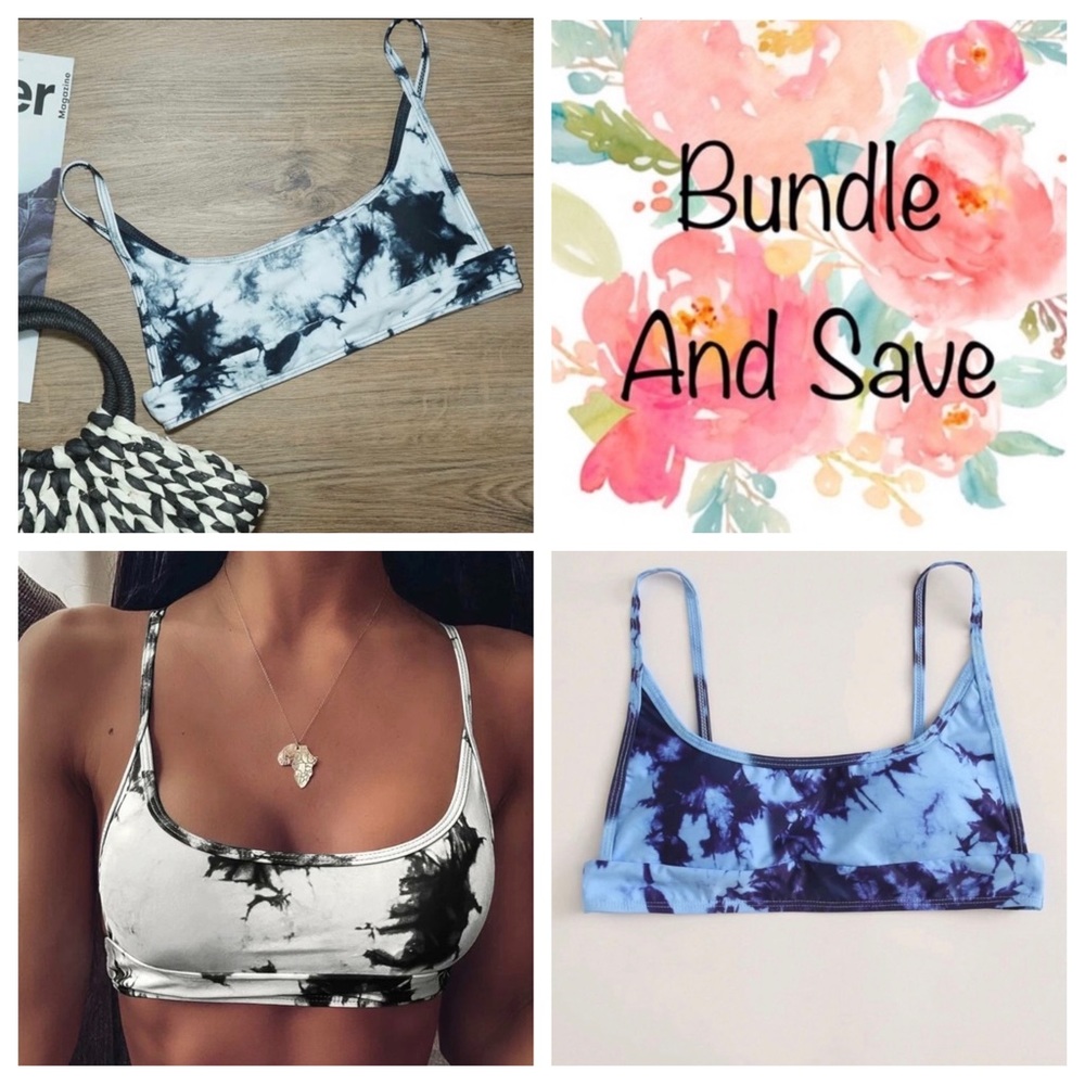 Bundle of 2 SHEIN Woman’s Tie Dye Bikini Tops